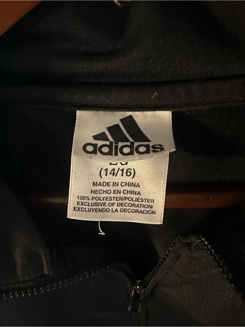 Adidas Youth Black Track Jacket with White Stripes